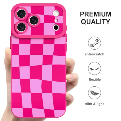 Image of ZIYE for iPhone 17 Pro Case Hot Pink Flower Pattern Phone Case