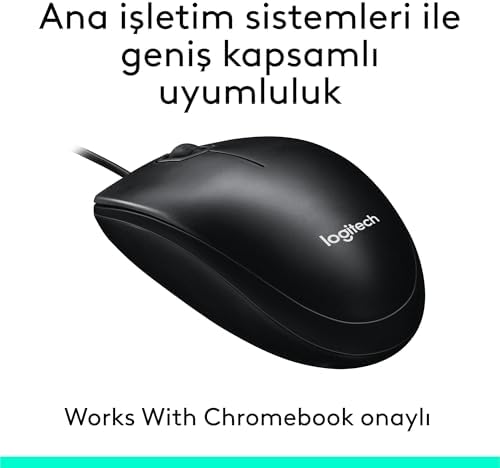 Logitech M100 USB Kablolu Mouse, PC, Mac, Dizüstü Bilgisayar ile Uyumlu, 1000 DPI Optik İzleme, Sağ ve Sol Elle Kullanıma Uygun, Siyah - Görsel 6