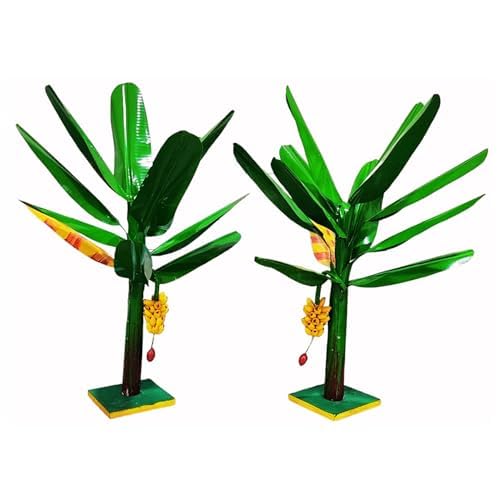 Artificial Banana Tree for Pooja - Metal Banana Trees for Decoration - Banana Tree with Leaves Set of 2 pcs for Pooja Decoration (24 Inches)-image-40