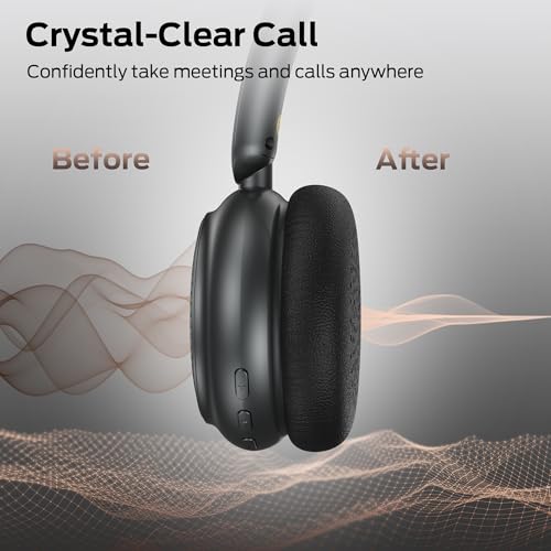 Image of Oraolo N-Tune MINI 01 Wireless On-Ear Headphones, Bluetooth 6.0 Wireless Audio Gear, 50-Hour Continuous Playback, Ergonomic & Lightweight Construction, Hands-Free Telephony (Black)
