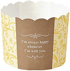 cotta 71280 Elegant Muffin Cup, Yellow, Brown, Bottom Diameter 2.3 x Height 2.0 inches (5.9 x 5 cm), Pack of 100