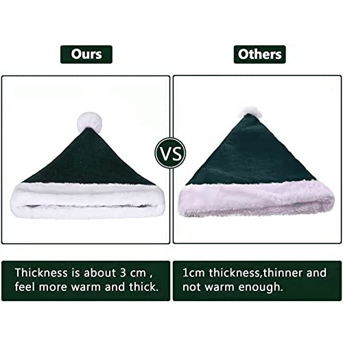Image of Santa Hat, Christmas Hat for Adults Unisex Velvet Comfort Xmas Hats