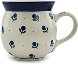 Polish Pottery Coffee Bubble Mug 16 oz Blue Buds
