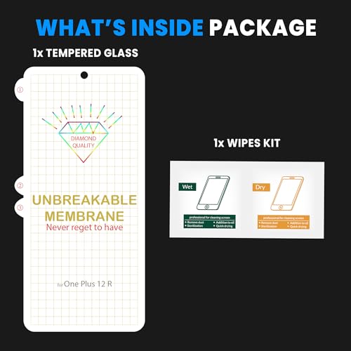 Image of FIRST MART Screen Protector for OnePlus 12R 5G (6.78 Inches) with Easy Installation Kit | Matte, Case Friendly Coverage, Ultra Thin Unbreakable Membrane
