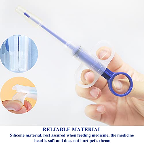 TAFAFTL Tablette Feeder,2 Stücke Medikamenten Feeder Pet Pusher Spritze Pet Pusher Spritze Tabletteneingeber für Katzen kleine Hunde(Rot und Blau) - Image 5