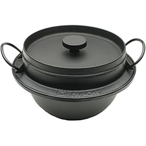 Iwachu 410-720 Japanese Cast Iron Gohan Nabe Rice Cooker, Black