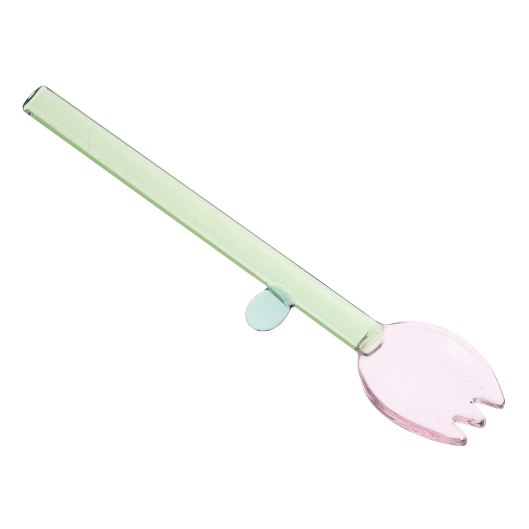 Long Handle Glass Spoon with Flower Design Multi Functional Dessert and Tea Spoons for Home Cafe and Parties Heat Resistant Pink Handle Elegant Kitchen Decor
