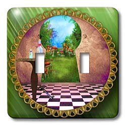 Alice in Wonderland plaque interrupteur double switch déco maison fantaisie retro