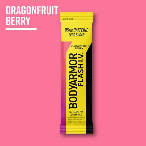BODYARMOR Caffeinated Flash I.V. Electrolyte Packets - Dragonfruit Berry - Zero Sugar Energy Drink Mix, Single Serve Packs, Hydration for Pre Workout, Travel Essentials, Active Lifestyle (6 Count) - Thumbnail 3