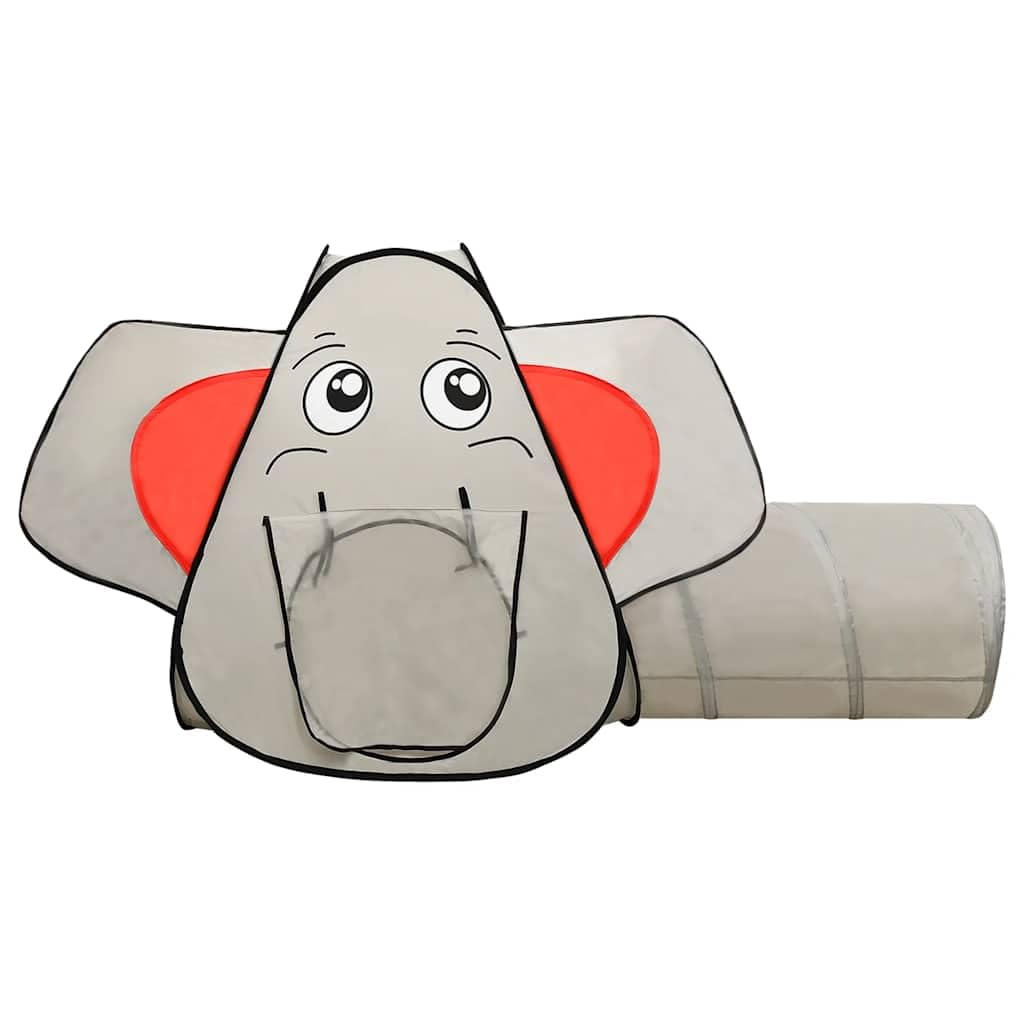 Tienda de campaña con forma de elefante gris con túnel de juego, 174 x 86 x 101 cm, poliéster, tienda para niños, para interior y exterior, jardín, camping, aventura, fantasía, juego de rol