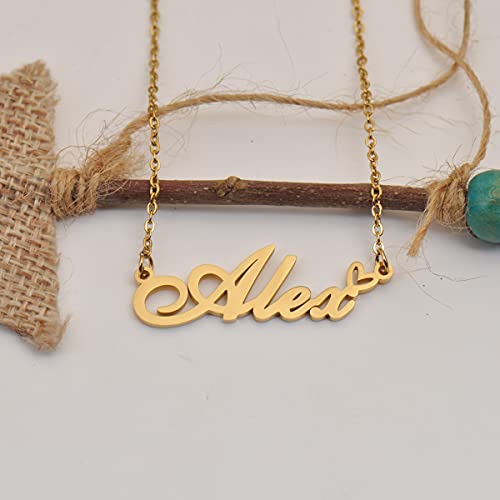 Huan Xun 18K Gold Plated Name Necklace Angel For Women Heart Pendant Jewelry Gifts #TOP2