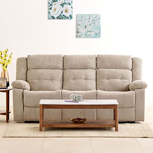Image of Home Centre Helios Zurich Fabric 3-Seater Manual Recliner - Beige