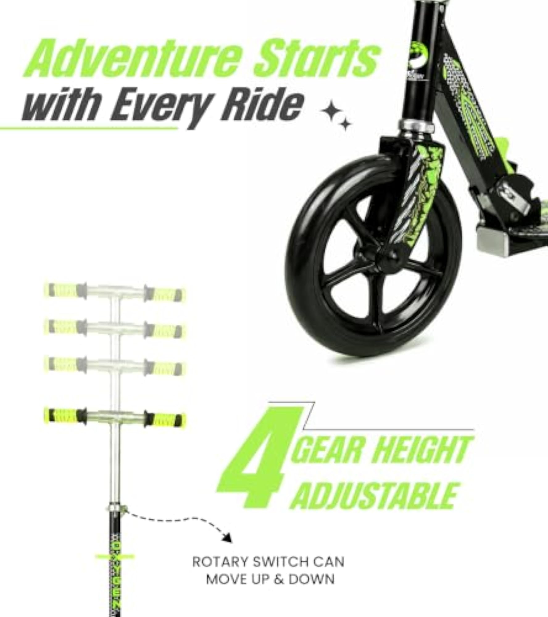 Kick Scooter for Kids with Adjustable Handlebars