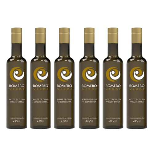 ACEITE ROMERO VERDE - Aceite de Oliva Virgen Extra. Pack de 6 Botellas Superior Temprano de 250ml AOVE 100% 24/25