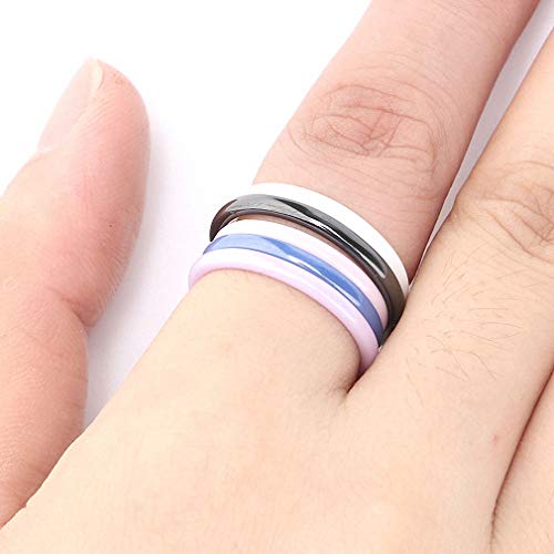 Womens Mens Ring Hot 2Mm Light Pink Black White Blue Purple Beautiful Smooth Ceramic Ring For Women Modern Wedding Russian Ring Jewelry #TOP5