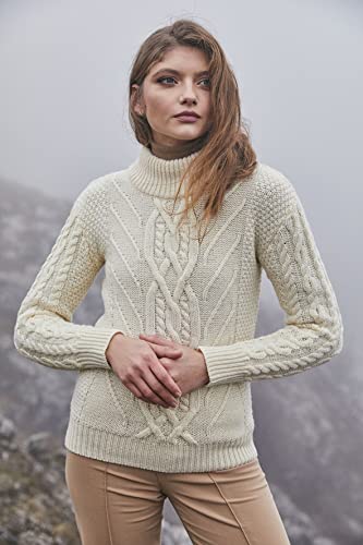 SAOL Irish Sweater for Women Made of 100% Merino Wool Ireland Pullover3