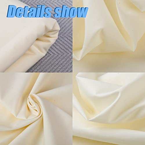 5 Yard Ivory Cotton Fabric,Natural Cotton Poplin Fabric by The Yard, 59 Inches Wide 100% Cotton Fabric,Soft Embroidery Muslin Quilting Material for Sewing Material Apparel Cloth by WAFASSZD - Used condition - Image 6