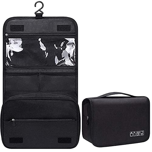 Toiletry Bag Travel Bag with Hanging Hook for Women and Men, Travel Toiletry Organizer Dopp Kit Water-resistant Makeup Cosmetic Bag Shaving Bag for Accessories, Shampoo,Full Sized Container,Toiletries