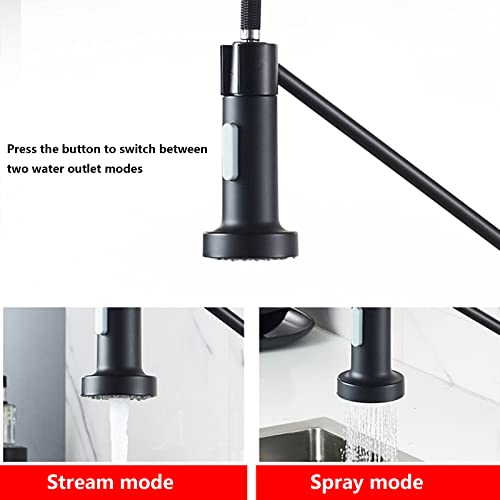 Mitigeur cuisine noir mat douchette extractible laiton pivotant - 8
