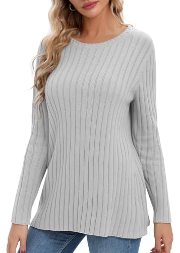 Image of Urban CoCo Women's Lightweight Crewneck Pullover Sweaters Long Sleeve Fall Knitted Sweater Tops