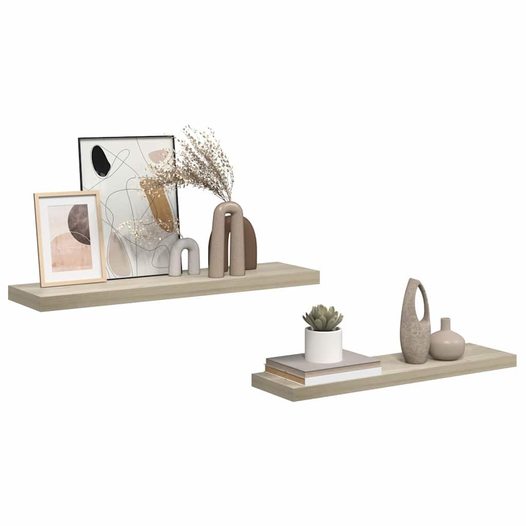 Estantería flotante de 2 unidades de 90 x 23,5 x 3,8 cm, de madera de densidad media, con montaje en pared invisible, para salón, cocina y baño