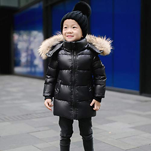Girls Long Hooded Puffer Jacket Thicken Fur Collar Warmth Winter Outerwear Zip Up Cute Padded Down Coat Boys Clothes2