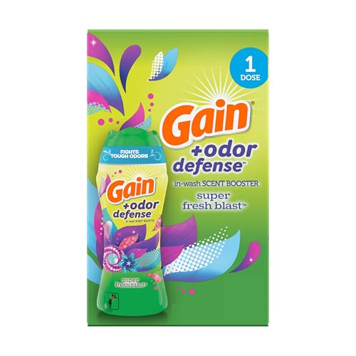 Gain Odor Defense In-wash Scent Booster, Super Fresh Blast scent, 1 sample, 2 in 1 Freshness plus Odor Protection, laundry scent beads