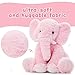 MorisMos Large Elephant Stuffed Animal, 19.6inch Soft Stuffed Elephant Plush Companion Gifts for Girls Boys, Pink