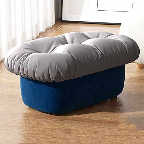 AVSMGP Escabel tapizado – Reposapiés Redondo de Metal – Banqueta descalzadora para el Pasillo, el Dormitorio y Otras Habitaciones,Gris,85 * 46 * 42cm