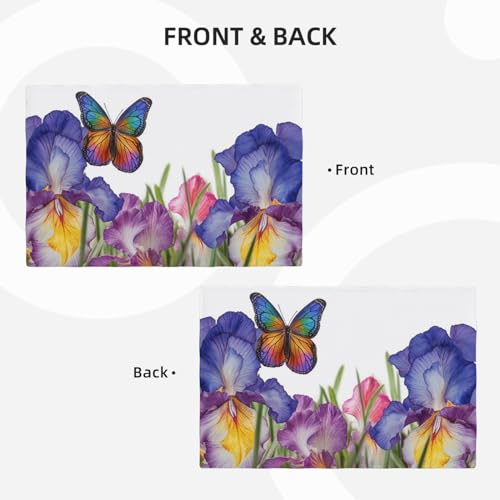 Set de table motif fleurs d'iris et papillons dimensions 45,7x30,5 cm