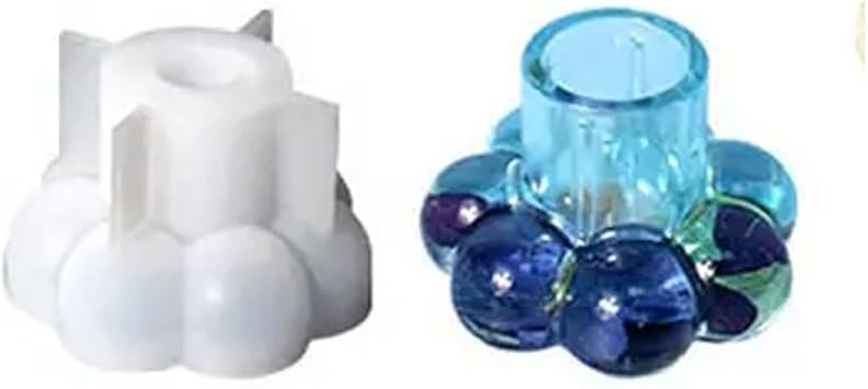 Epoksi Silikon Bubble Misketli Ta  Tozu Beton  amdanl k Mum Tutucu Kal b  6 CM