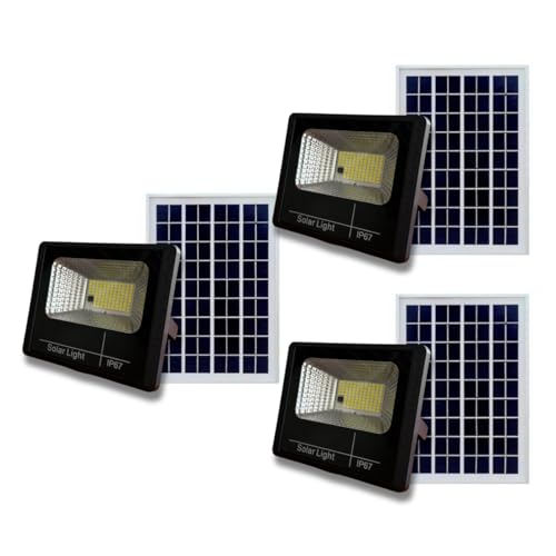Kit 3 Refletor Solar 100W Holofote Potente Led Acendimento Automá...