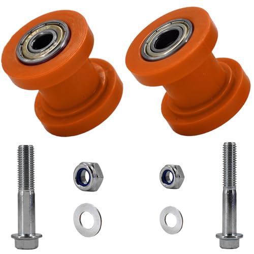Roue de guidage pour chaîne de moto et mini bike de couleur orange vif