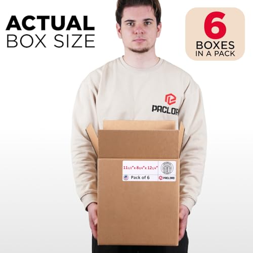 Image of Medium Cardboard Boxes 11 1 /2 inchL x 8 3 /4 inchW x 12 1 /4 inchH (Pack of 6) - USA-Made Packing Boxes for Moving, Shipping, or Storage - USPS, UPS, FedEx Approved - Professional Packing Supplies for Moving | USA-Made Packing Boxes for Moving, Shipping, or Storage - USPS, UPS, FedEx Approved - Professional Packing Supplies