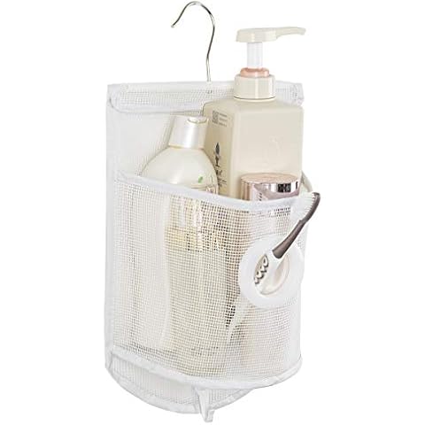 ALYER Small Hanging Mesh Shower Caddy,Series Toiletry and Bath Accessories Organizer (White) Cover