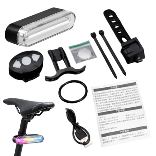 Luces de bicicleta - Luces de bicicleta | Luces para bicicleta | Luz trasera LED para ciclismo con intermitentes | Luces traseras de freno de ciclo de advertencia de seguridad LED luminosas | Luz