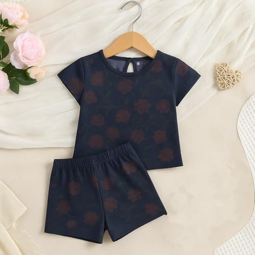 Image of Kidbea Baby Girls' Dresses | Soft Cotton Frock for Kids (Navy, 18-24 Months)