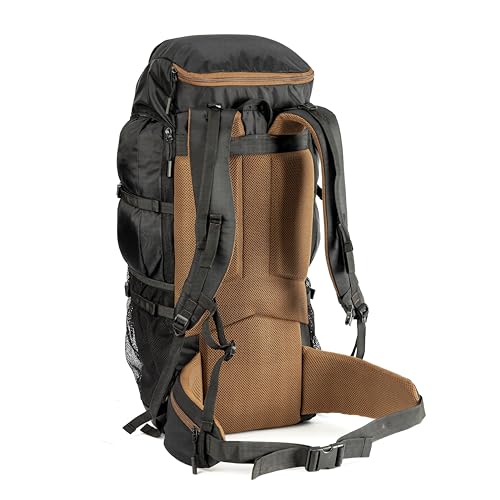 Image of TRIPOLE Expeak 60L Rucksack Bag for Men & Women | Front Opening, Laptop Compartment & Raincover | Trekking, Hiking & Backpacking
