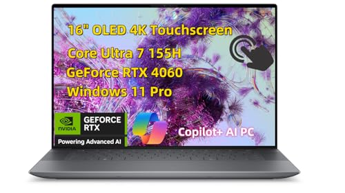 Image of NewDell XPS 16 9640 Business Laptop, 16 inch OLED 4K Touch Screen, Core Ultra 7 155H, 32GB LPDDR5X RAM, 1TB SSD GeForce RTX 4060, Backlit KB Thunderbolt4, Wi-Fi7 w /AI Copilot + AI PC, Win 11 Pro