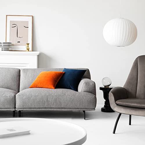 Mixhug Set Of 2 Cozy Velvet Square Decorative Throw Pillow Covers For Couch And Bed, Navy Blue, 18 X 18 Inches #TOP5