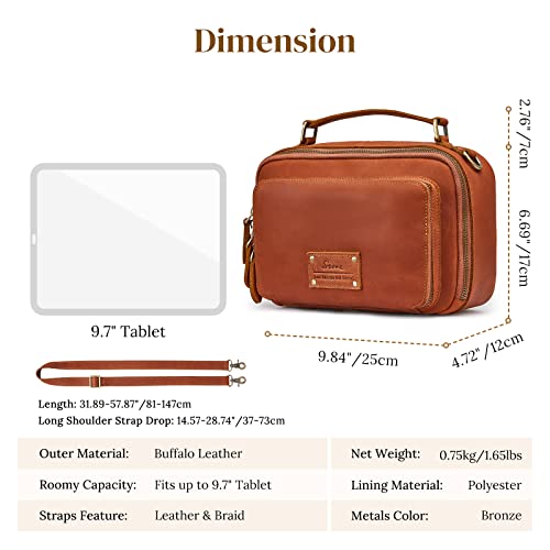 S-ZONE Genuine Leather Crossbody Purses for Women Vintage Top Handle Handbags Shoulder Bag - Image 4