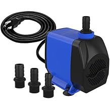 Knifel Submersible Pump 1056GPH 4000L/H 85W Ultra Quiet with Over Heating Protection 9.8ft Power Cord for Fountains, Hydroponics, Ponds, Aquariums & More...