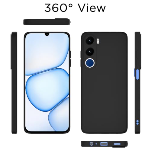 Image of Outlouders Back Cover for Realme C100x | Camera Protection | Durable Soft Matte Silicone Bumper Case (Black)