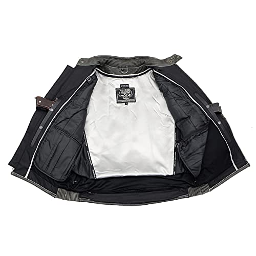 Image of Milwaukee Leather Men's Black Cowhide Quilted Pattern Scooter Style Racing Jacket MLM1545