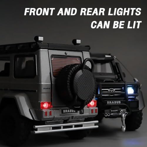 Image of 1:32 Benz G550 Adventure Edition Alloy Diecast Toy Car Pull Back Action, Sound & Light, Openable Doors for Kids (Silver)