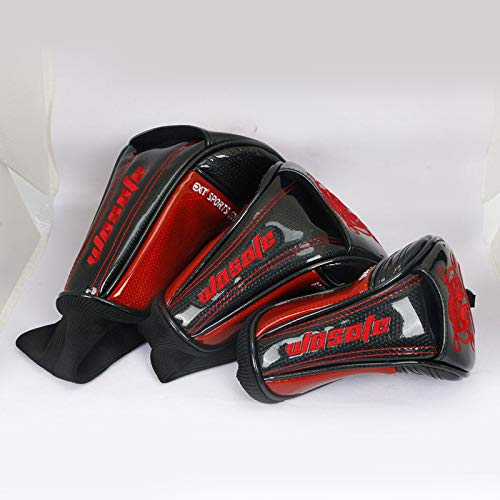 Tongina PU Couro Golf Club Cabeça Capas, Crânio À Prova D' Água Motorista Fairway Woods Long Neck C