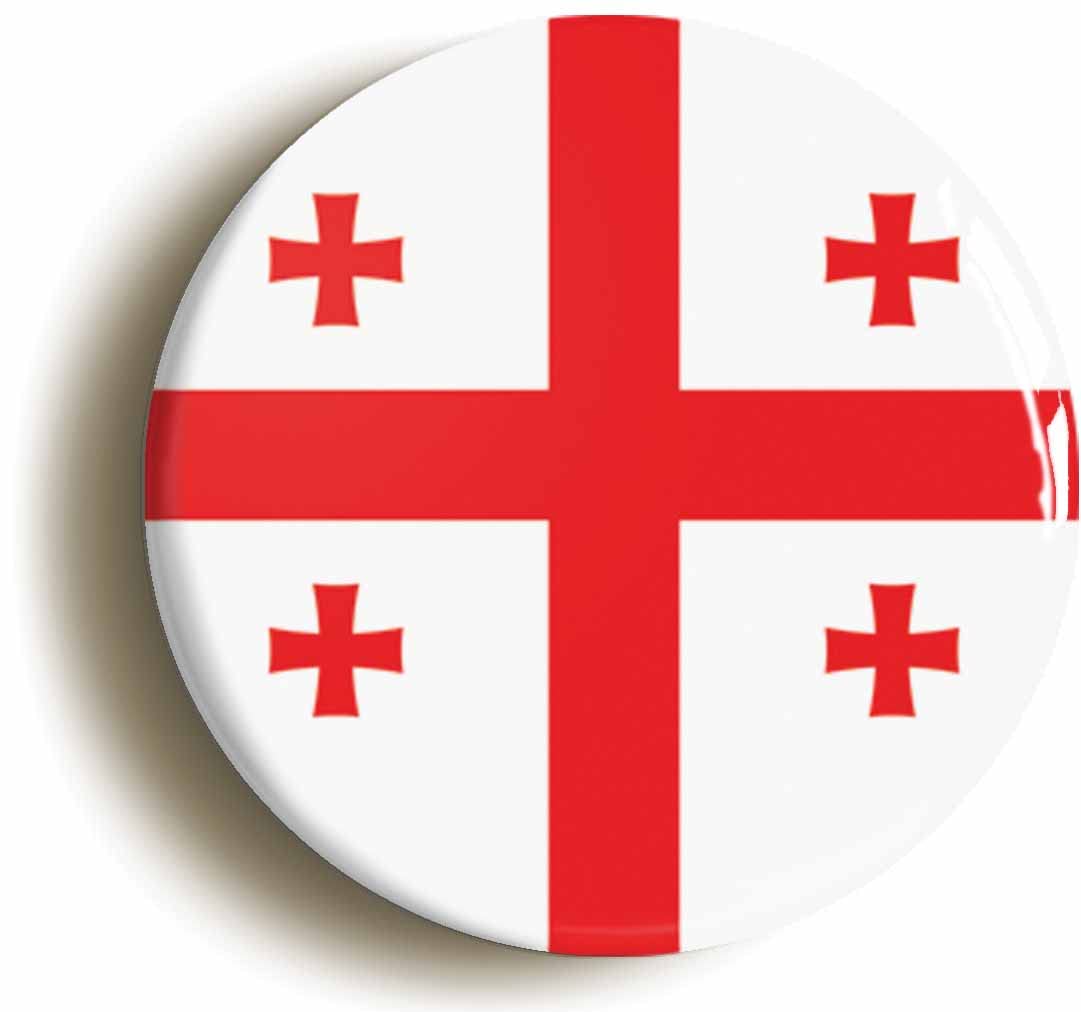 Georgia National Flag Fridge Magnet (Circular 2inch / 50mm Diameter)