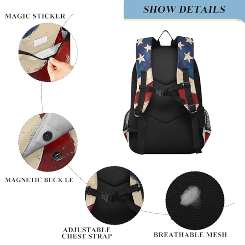 senya Ruffled National Flag Backpack Water-Resistant Bag Lightweight Bookbags with Reflective Strip2
