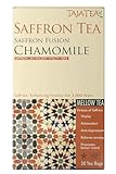Taja Saffron Tea - Saffron Fusion Chamomile Tea, Mellow Blend for Emotional Wellness, Sleep Support and Monthly Comfort, Caffeine Free | Gluten Free | Kosher, 20 Tea Bags