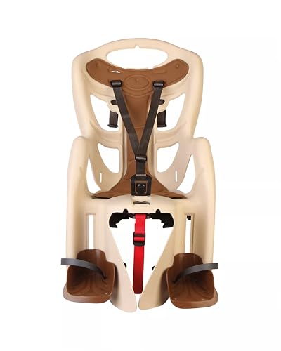 Bellelli b Child Bike Seat, Kids Bike Seat Carrier, Child Seat for Bikes, Pepe, Clamp with Rack Mount, Made in Italy (Beige).